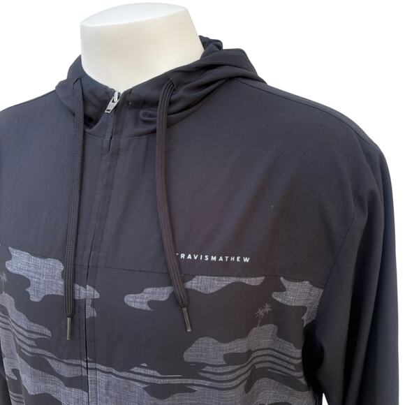Travis Mathew Camo Tech Golf Hoodie Sz L Black - Picture 3 of 11